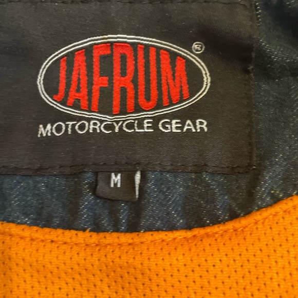 Jafrum Motorcycle Gear Men’s Denim Vest Size Med Orange Liner - Picture 5 of 5